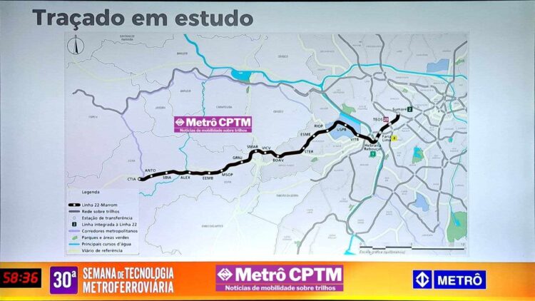 Localização das estações da Linha 22-Marrom (Jean Carlos)