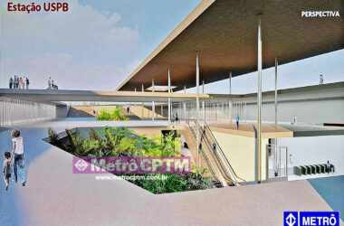 Perspectiva da estação USP da Linha 22-Marrom