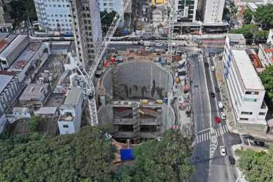 Obras da estação São Joaquim da Linha 6-Laranja (Linha Uni)