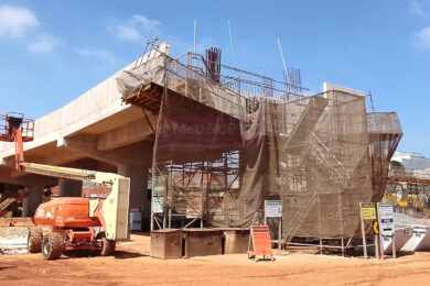 Deck onde será instalado o aparelho de mudança de via