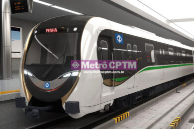 Trem da CRRC com montagem não oficial