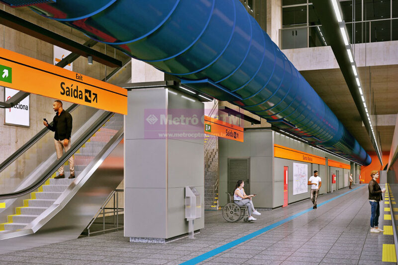 Plataforma da estação Santa Marina da Linha 6-Laranja