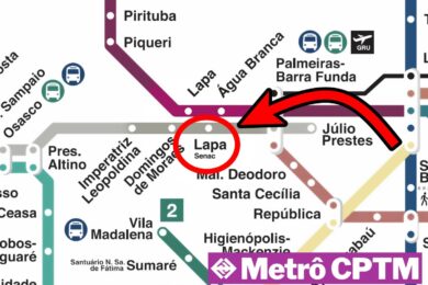 Estação Lapa-Senac no mapa metropolitano