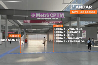 Segundo piso dará acesso aos trens regionais e à malha metroferroviária integrada