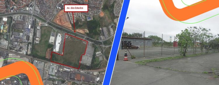 Mapa mostrando a área verde correspondente a FUNCEF recentemente vendido e agora que será das linhas 10 e 14.
