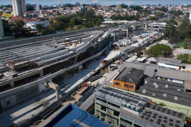 Rampa de subida e descida do monotrilho
