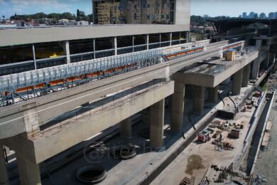 Região de vias após a estação Washington Luiz