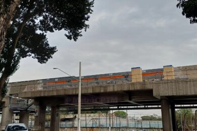 Aparelho de mudança de via perto do Aeroporto de Congonhas