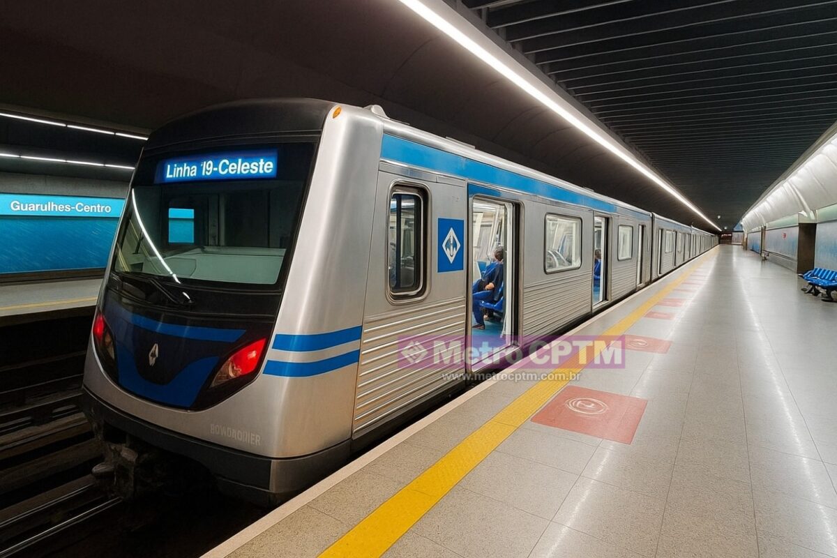 A Linha 19-Celeste terá 15 estações e ligará Guarulhos a São Paulo