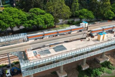 Aparelho de Mudança de Via, AMV que será implantado após a estação Morumbi.