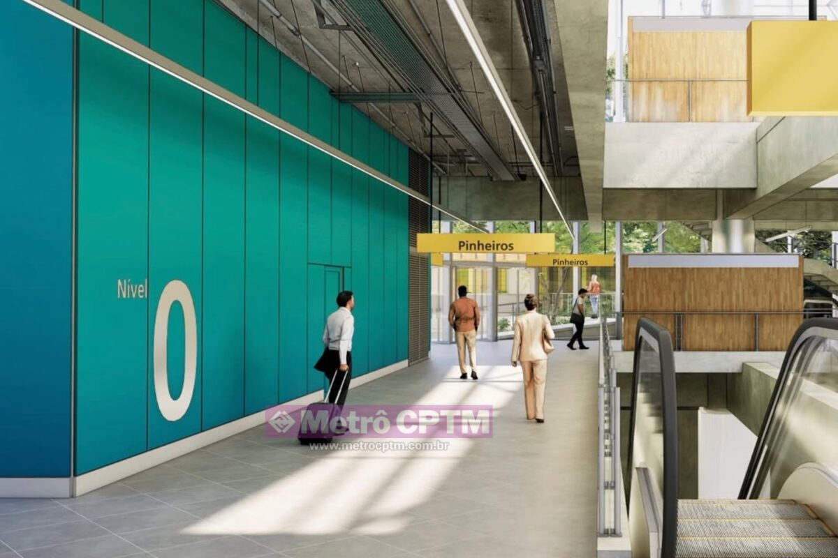 Como ficará o piso térreo da estação Pinheiros