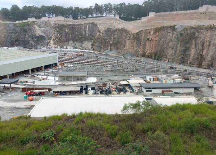 Imagem aérea do Pátio Morro Grande, da Linha 6-Laranja.