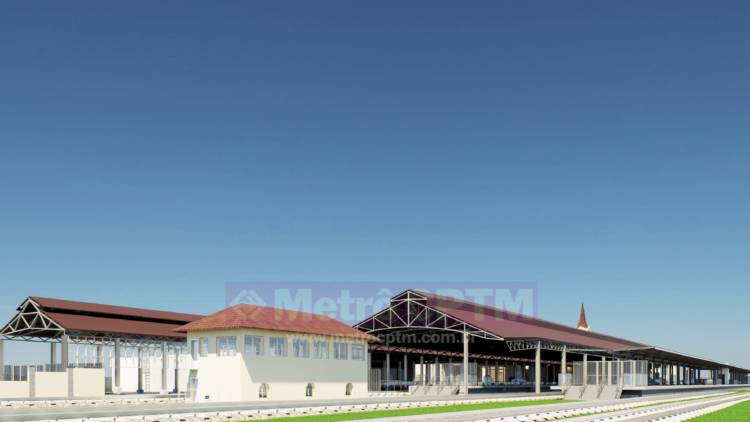 Imagem conceitual da estação de Campinas após a reforma para receber o Trem Intercidades