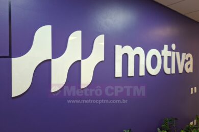 a cor roxa será o predominante na nova logo marca da Motiva nas suas concessões de trilhos.