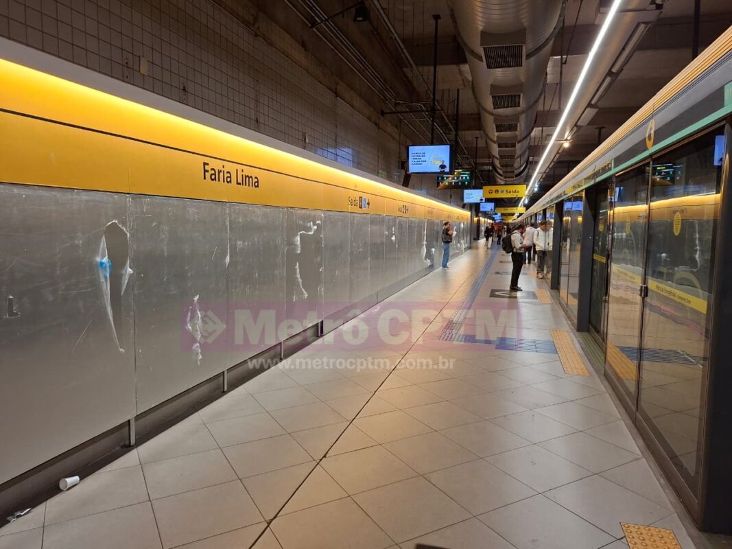 Estação Faria Lima tem novo layout de aparência e iluminação nas plataformas.