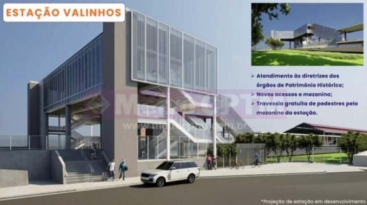 Imagem conceitual do projeto de como será a estação Valinhos após a reforma da TIC Trens