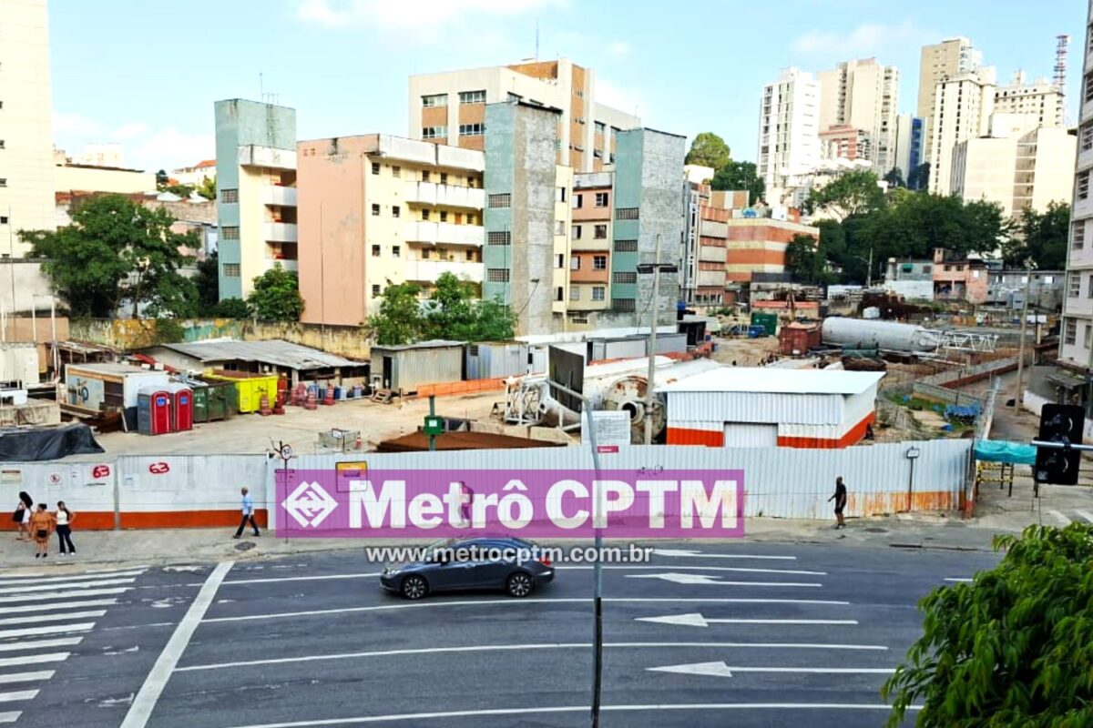 Canteiro de obras da estação 14 Bis-Saracura
