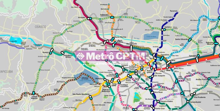 Mapa do Metrô de São Paulo apresentando a Linha 23-Limão