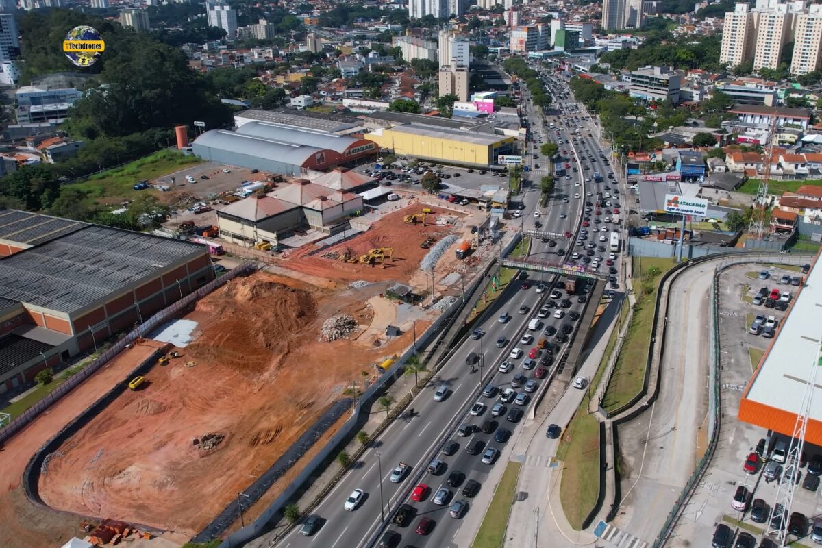As obras da estação Taboão da Serra em maio de 2026