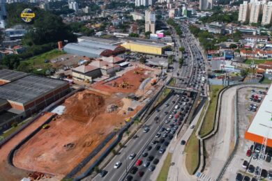 As obras da estação Taboão da Serra em maio de 2026