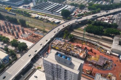 Corpo da estação Ipiranga e área de manobras