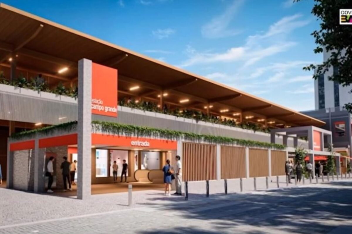 Imagem conceitual da nova estação Campo Grande do Metrô Bahia