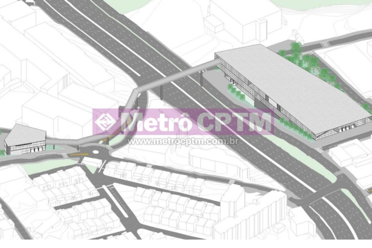 Imagem conceitual dos acessos da futura estação Granja Viana da Linha 22-Marrom