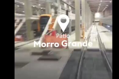 Pátio Morro Grande com alguns trens estacionados