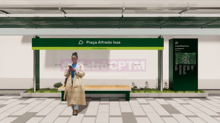 Conceito de como será a estação do Bonde São Paulo