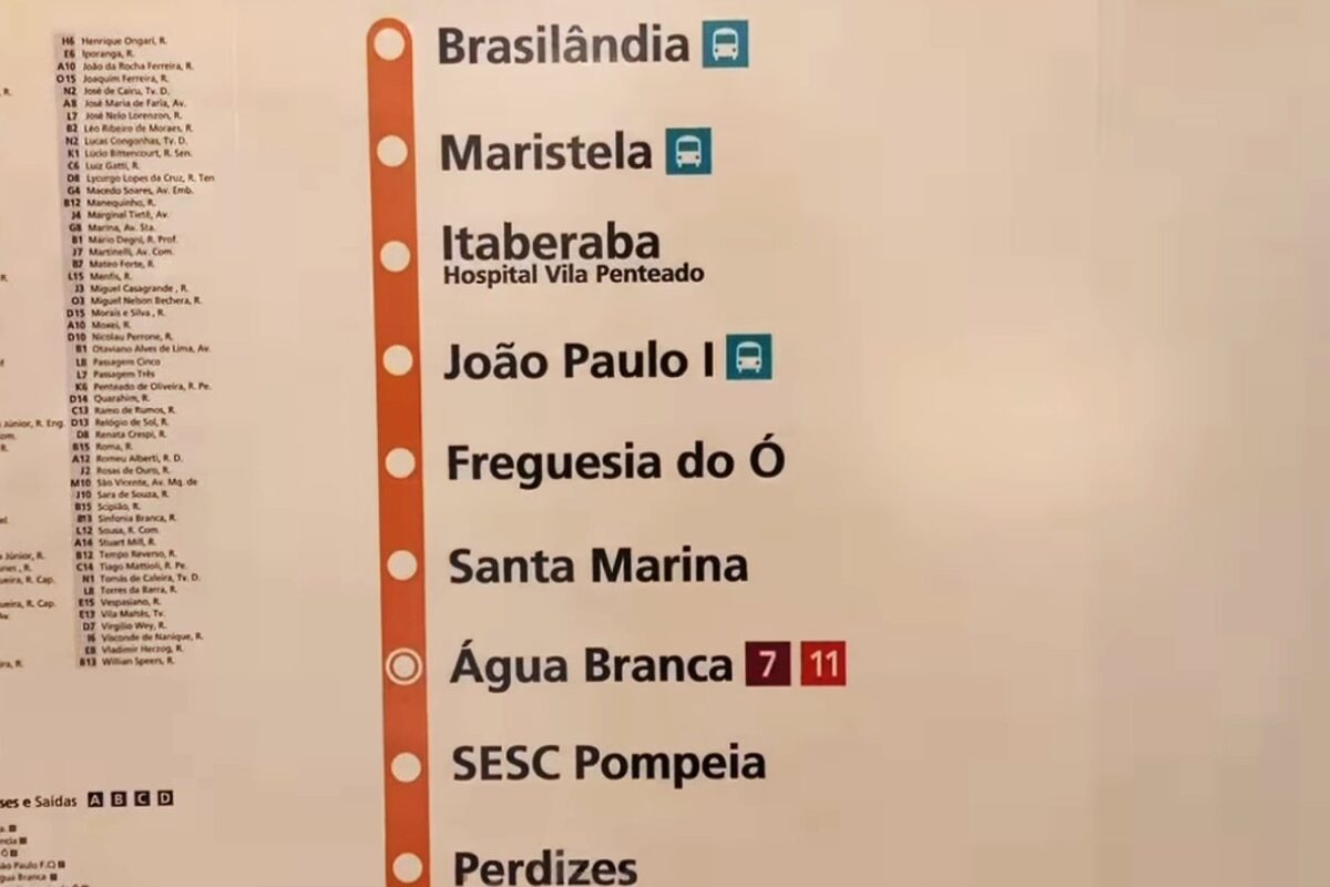 Mapa de estações confirma Linha 11-Coral ligada à Linha 6-Laranja