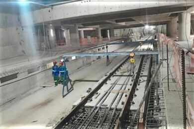 Área das futuras plataformas da estação Orfanato.