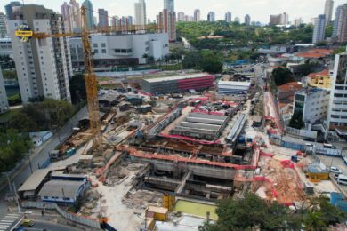 Obras da estação Anália Franco em setembro de 2026