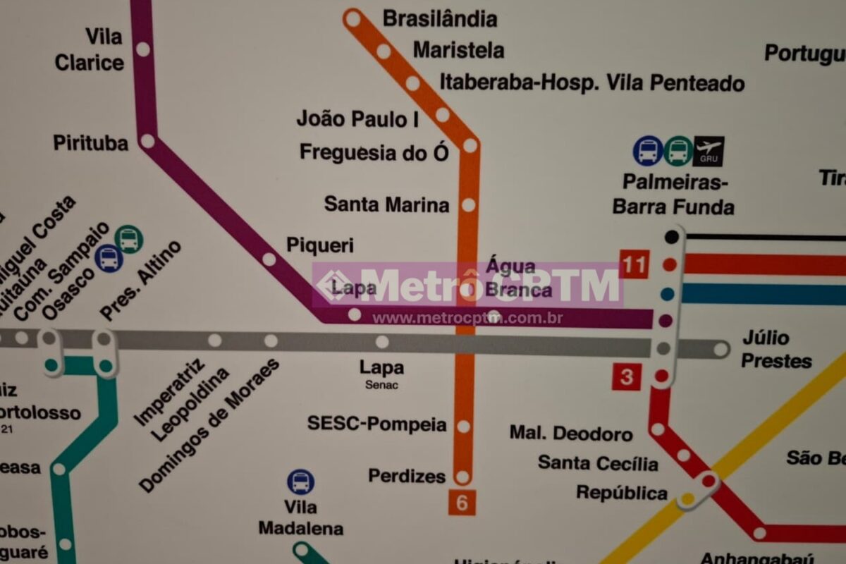 Mapa mostando futuras estações da Linha 6-Laranja